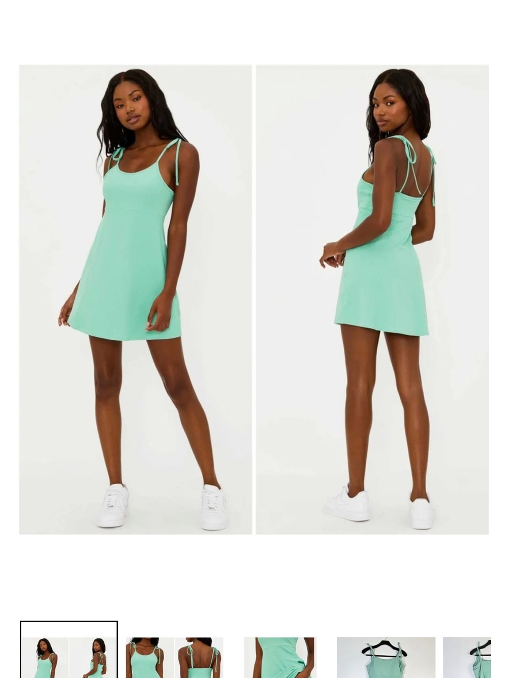 Beach Riot Jade Green Mini Active Tie-Shoulder Dress